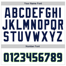 Laden Sie das Bild in den Galerie-Viewer, Custom White Navy-Neon Green Authentic Baseball Jersey