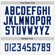 Laden Sie das Bild in den Galerie-Viewer, Custom White Navy-Powder Blue Authentic Baseball Jersey