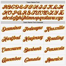 Laden Sie das Bild in den Galerie-Viewer, Custom White Crimson-Gold Authentic Baseball Jersey