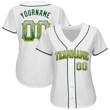 Laden Sie das Bild in den Galerie-Viewer, Custom White Green-Gold Authentic Drift Fashion Baseball Jersey