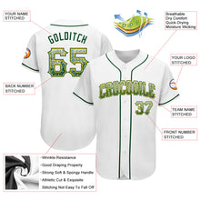 Laden Sie das Bild in den Galerie-Viewer, Custom White Green-Gold Authentic Drift Fashion Baseball Jersey