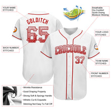 Laden Sie das Bild in den Galerie-Viewer, Custom White Red-Gray Authentic Drift Fashion Baseball Jersey