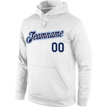 Загрузить изображение в средство просмотра галереи, Custom Stitched White Navy-Light Blue Sports Pullover Sweatshirt Hoodie