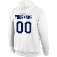 Загрузить изображение в средство просмотра галереи, Custom Stitched White Navy-Light Blue Sports Pullover Sweatshirt Hoodie