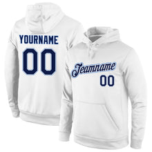 Загрузить изображение в средство просмотра галереи, Custom Stitched White Navy-Light Blue Sports Pullover Sweatshirt Hoodie