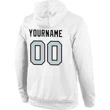 Загрузить изображение в средство просмотра галереи, Custom Stitched White Silver-Black Sports Pullover Sweatshirt Hoodie