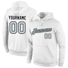Загрузить изображение в средство просмотра галереи, Custom Stitched White Silver-Black Sports Pullover Sweatshirt Hoodie