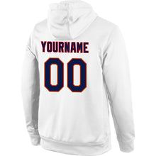Загрузить изображение в средство просмотра галереи, Custom Stitched White Navy-Old Gold Sports Pullover Sweatshirt Hoodie