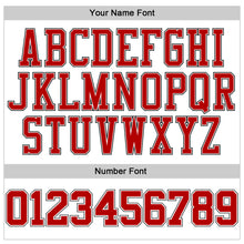 Laden Sie das Bild in den Galerie-Viewer, Custom White Red Pinstripe Red-Black Authentic Basketball Jersey