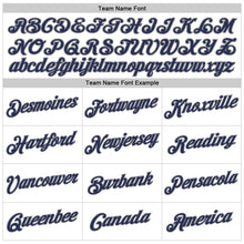 Load image into Gallery viewer, Custom White Navy Pinstripe Navy-Gray Authentic Basketball Jersey