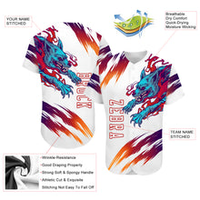 Laden Sie das Bild in den Galerie-Viewer, Custom White White-Red 3D Wolf Authentic Baseball Jersey