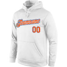 Load image into Gallery viewer, Custom Stitched White Orange-Royal Sports Pullover Sweatshirt Hoodie