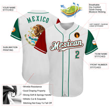 Laden Sie das Bild in den Galerie-Viewer, Custom White Kelly Green-Red Authentic Mexico Two Tone Baseball Jersey