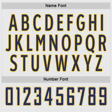 Load image into Gallery viewer, Custom White Navy-Gold Hockey Jersey