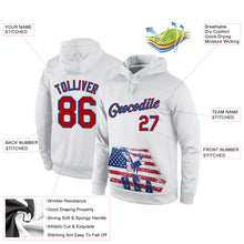 Laden Sie das Bild in den Galerie-Viewer, Custom Stitched White Red-Blue 3D American Flag Fashion Sports Pullover Sweatshirt Hoodie