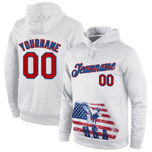 Laden Sie das Bild in den Galerie-Viewer, Custom Stitched White Red-Blue 3D American Flag Fashion Sports Pullover Sweatshirt Hoodie
