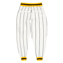 Загрузить изображение в средство просмотра галереи, Custom White Black Pinstripe Gold-Black Sports Pants