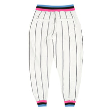 Load image into Gallery viewer, Custom White Black Pinstripe Pink-Light Blue Sports Pants
