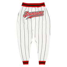 Загрузить изображение в средство просмотра галереи, Custom White Black Pinstripe Red-Black Sports Pants