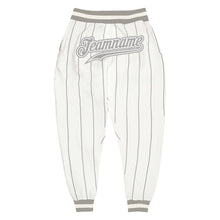 Загрузить изображение в средство просмотра галереи, Custom White Gray Pinstripe Gray-White Sports Pants