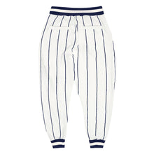 Load image into Gallery viewer, Custom White Navy Pinstripe Navy-White Sports Pants
