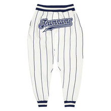 Загрузить изображение в средство просмотра галереи, Custom White Navy Pinstripe Navy-White Sports Pants