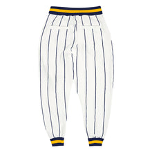 Загрузить изображение в средство просмотра галереи, Custom White Navy Pinstripe Navy-Gold Sports Pants