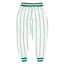 Laden Sie das Bild in den Galerie-Viewer, Custom White Kelly Green Pinstripe Kelly Green-White Sports Pants