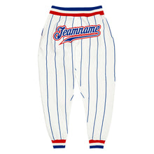Загрузить изображение в средство просмотра галереи, Custom White Royal Pinstripe Royal-Red Sports Pants