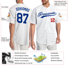 Laden Sie das Bild in den Galerie-Viewer, Custom White Royal-Red Authentic Baseball Jersey