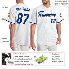 Laden Sie das Bild in den Galerie-Viewer, Custom White Royal Authentic Baseball Jersey