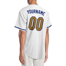 Laden Sie das Bild in den Galerie-Viewer, Custom White Old Gold-Royal Authentic Baseball Jersey