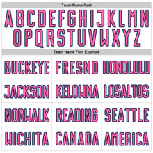 Laden Sie das Bild in den Galerie-Viewer, Custom White Light Blue-Pink Authentic Baseball Jersey