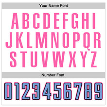 Laden Sie das Bild in den Galerie-Viewer, Custom White Light Blue-Pink Authentic Baseball Jersey