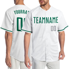 Laden Sie das Bild in den Galerie-Viewer, Custom White Kelly Green-Gray Authentic Baseball Jersey