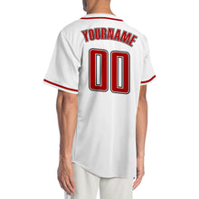 Laden Sie das Bild in den Galerie-Viewer, Custom White Red-Black Authentic Baseball Jersey