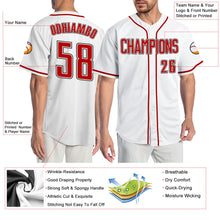 Laden Sie das Bild in den Galerie-Viewer, Custom White Red-Black Authentic Baseball Jersey
