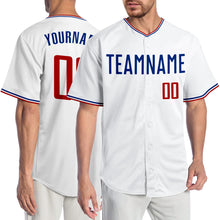 Laden Sie das Bild in den Galerie-Viewer, Custom White Red-Royal Authentic Baseball Jersey