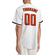 Laden Sie das Bild in den Galerie-Viewer, Custom White Orange-Black Authentic Baseball Jersey