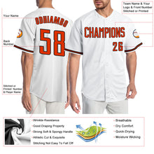 Laden Sie das Bild in den Galerie-Viewer, Custom White Orange-Black Authentic Baseball Jersey