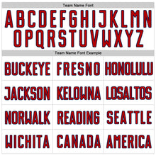 Charger l'image dans la galerie, Custom White Navy Pinstripe Red-Navy Authentic Baseball Jersey