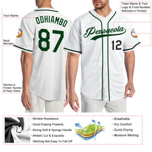 Laden Sie das Bild in den Galerie-Viewer, Custom White Green-Black Authentic Baseball Jersey
