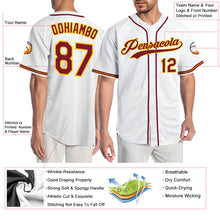 Laden Sie das Bild in den Galerie-Viewer, Custom White Crimson-Gold Authentic Baseball Jersey
