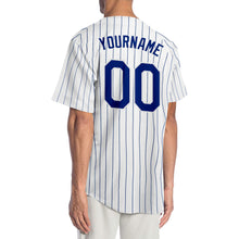 Charger l'image dans la galerie, Custom White Royal Pinstripe Royal-White Authentic Baseball Jersey