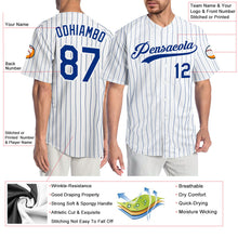 Charger l'image dans la galerie, Custom White Royal Pinstripe Royal-White Authentic Baseball Jersey