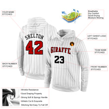 Charger l'image dans la galerie, Custom Stitched White Black Pinstripe Red-Black Sports Pullover Sweatshirt Hoodie