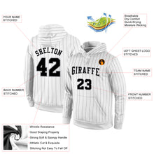 Загрузить изображение в средство просмотра галереи, Custom Stitched White Black Pinstripe Black-Gray Sports Pullover Sweatshirt Hoodie