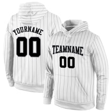 Загрузить изображение в средство просмотра галереи, Custom Stitched White Black Pinstripe Black-Gray Sports Pullover Sweatshirt Hoodie