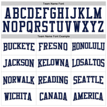 Загрузить изображение в средство просмотра галереи, Custom Stitched White Navy Pinstripe Navy-Gray Sports Pullover Sweatshirt Hoodie