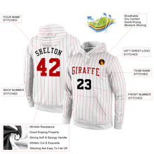 Charger l'image dans la galerie, Custom Stitched White Red Pinstripe Red-Black Sports Pullover Sweatshirt Hoodie